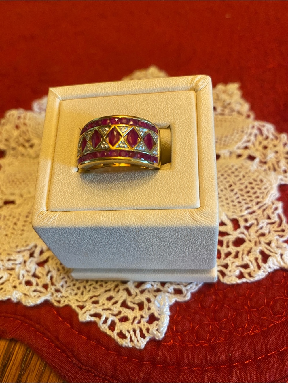 10 K Ruby and Diamond Ring